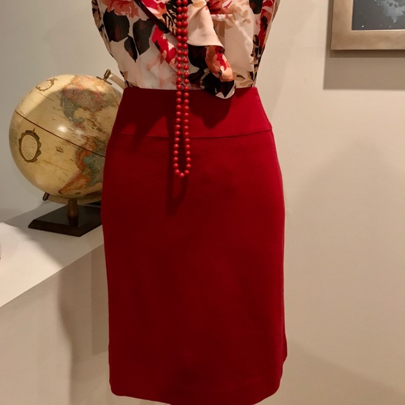 Talbots Petites Red Red Pencil Skirt - Picture 3 of 3
